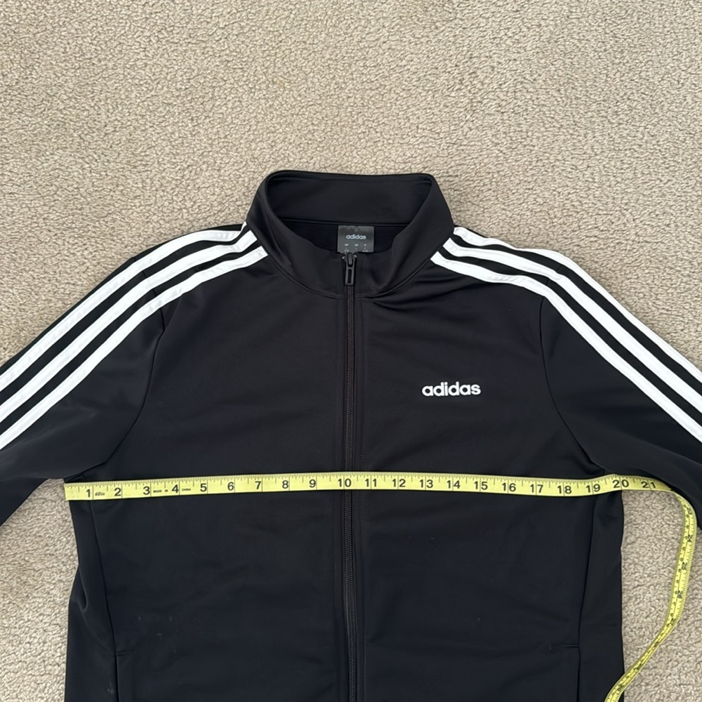 Adidas Fitted Black W/ Logo Track Jacket / Size L - Picture 2 of 7